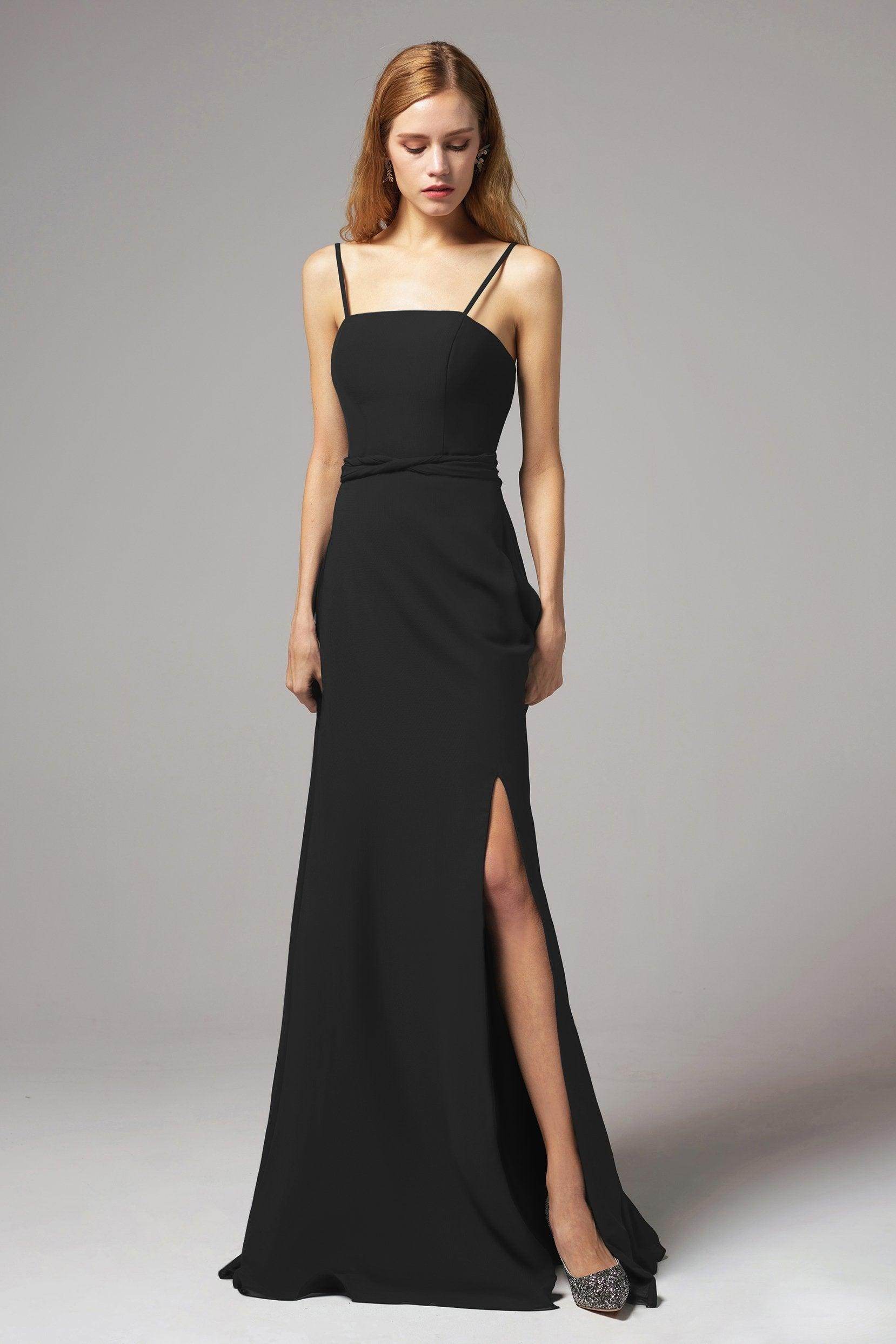 A-Line Floor Length Chiffon Bridesmaid Dress CB0414 - COCOMELODY